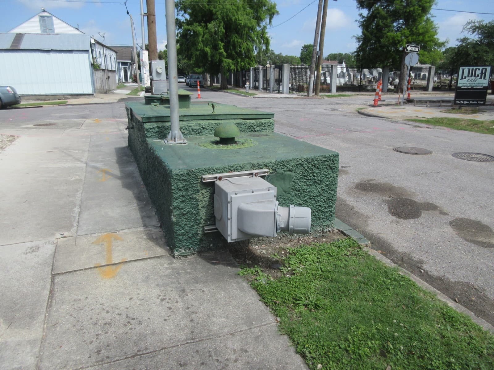 Public-works crew constructing a sanitary sewer main